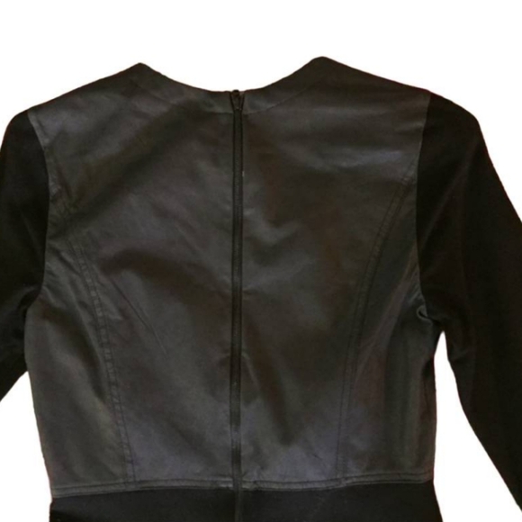 Robert Rodriguez Black Leather Panel Ponte Knit Cocktail Dress Size 6 | Designer - Picture 9 of 14